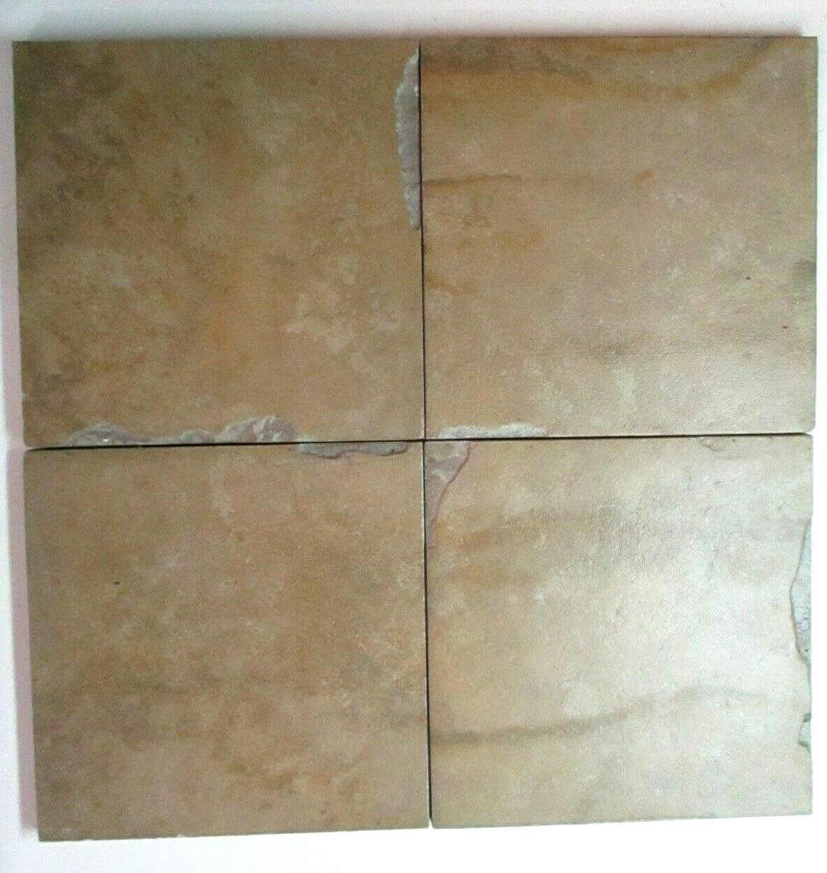 1 Floor Tile Italy Simulated Slate 6″ Sq Porcelain Matte Brown w/ Variations Vtg