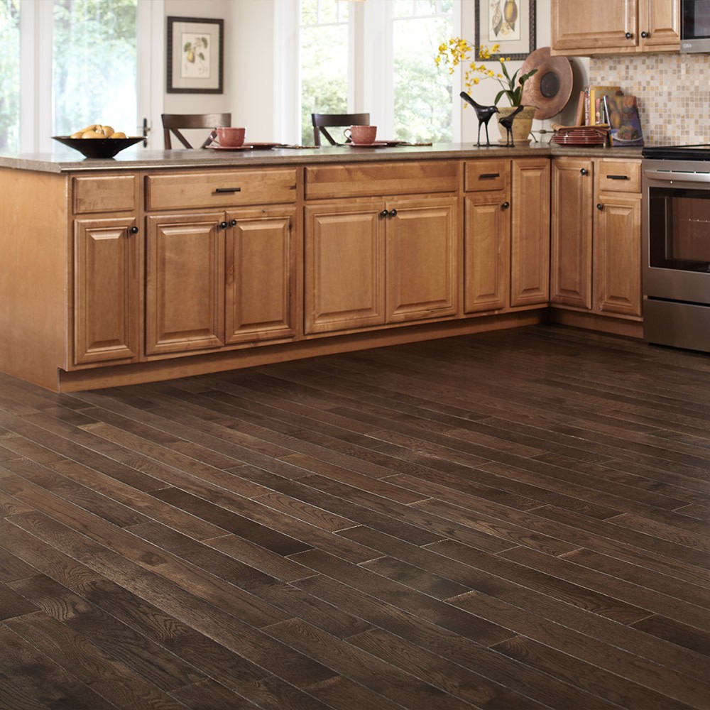 Mullican 182-WI-OA-4-D Williamsburg 4″W Wire Brushed Solid Oak – Black