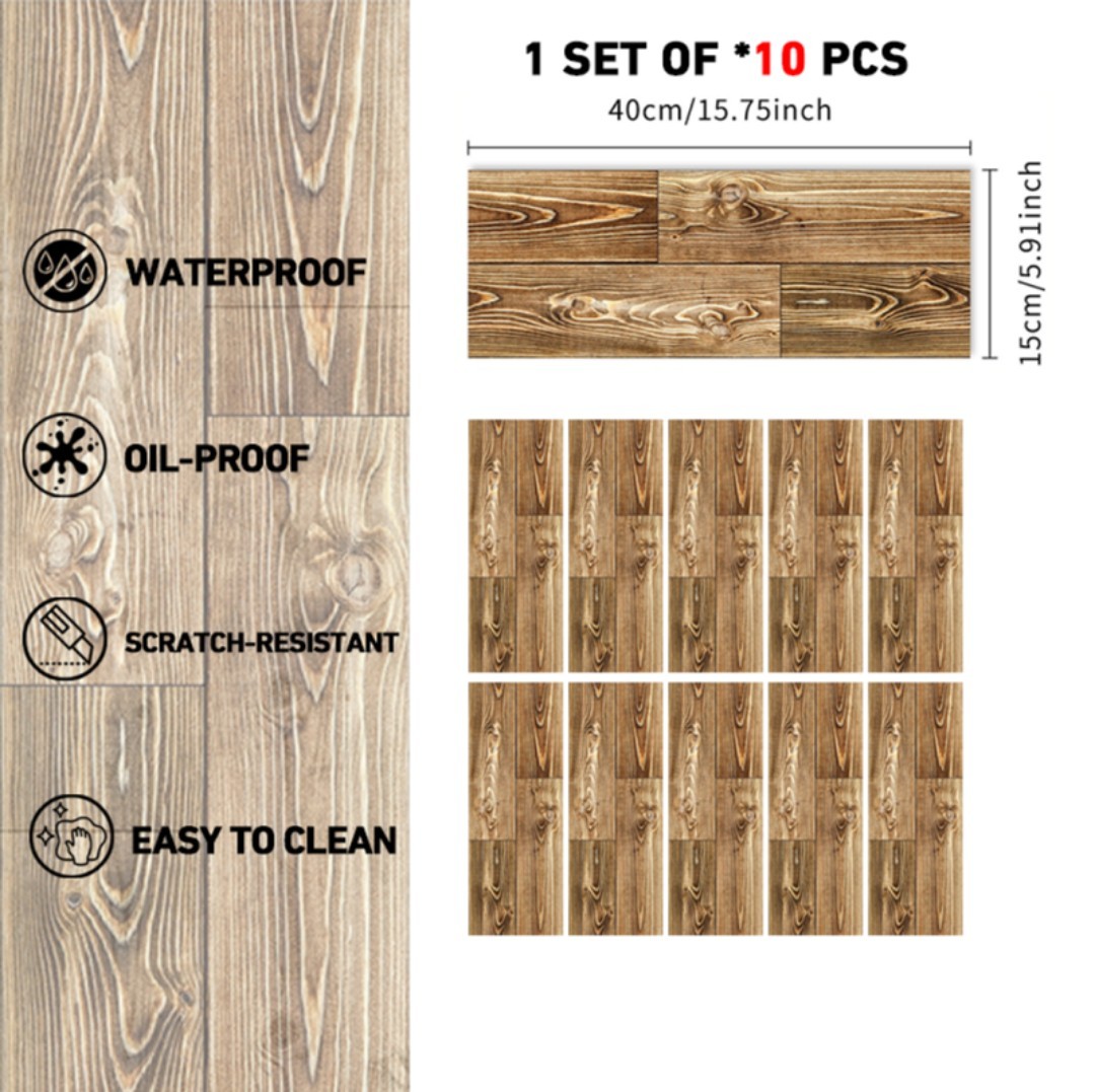 Wood Grain Peel and Stick Floor Stickers, Self-Adhesive Non-Slip Flooring Decal