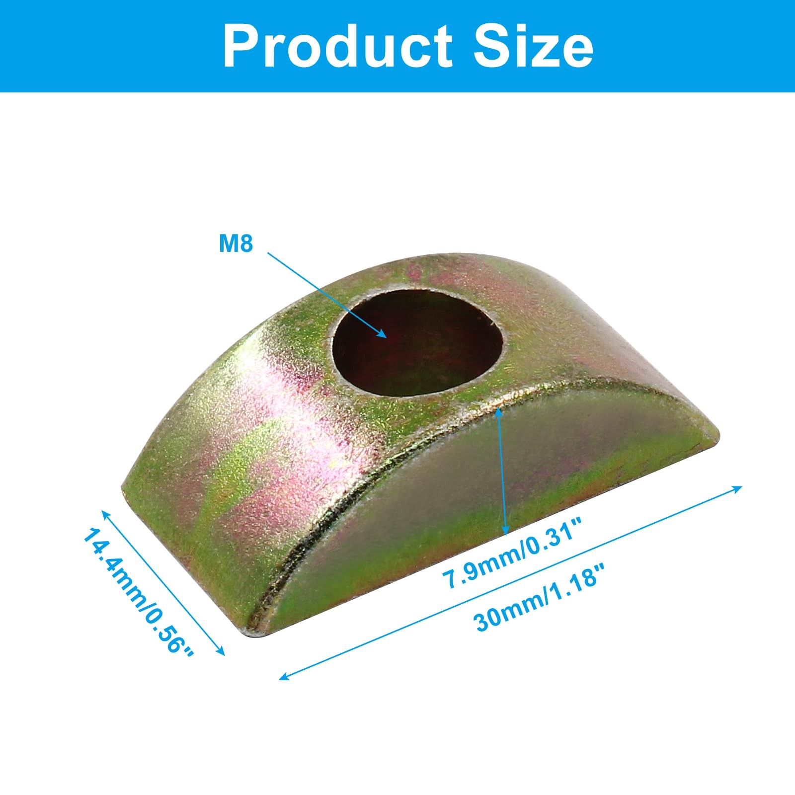 Verkelly 12 Pcs Thickened 1.18″*0.56″*0.31″ (L*W*H), 8mm Hole Dia, Bronze