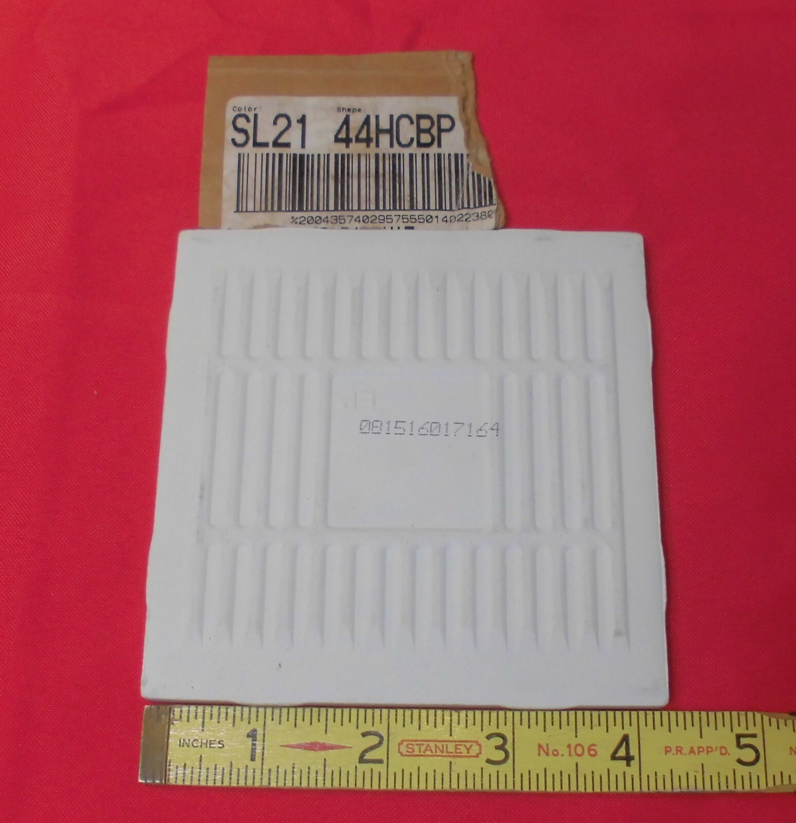 1 pc. Matte Biscuit #SL21: Ceramic Tile by American Olean 1990’s “Starting Line”