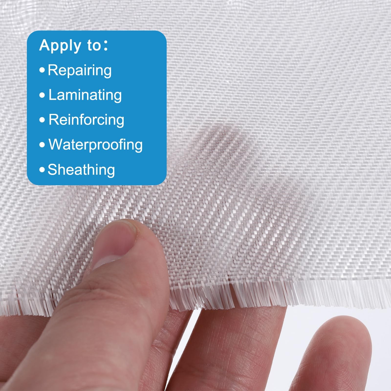 MECCANIXITY Fiberglass Cloth 3 OZ/80g 1m(1.09 Yards) x1m x 1mx1mx0.1mm, White