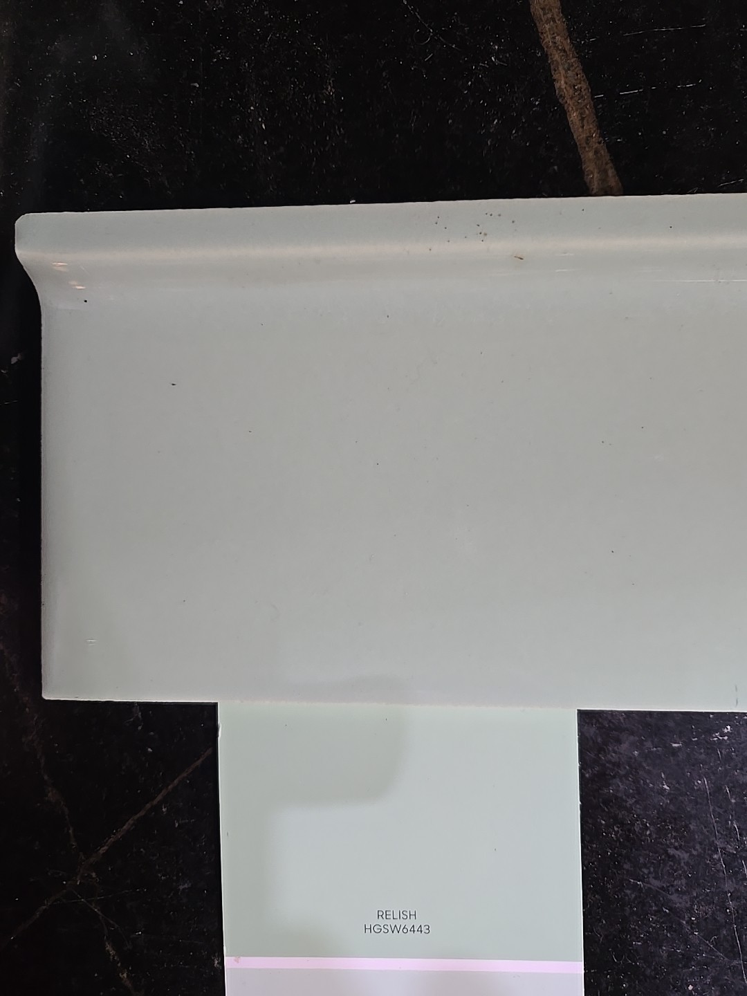 Vintage 6 1/8″ X 3 7/8″ Cove Base Sage Green NOS Tile