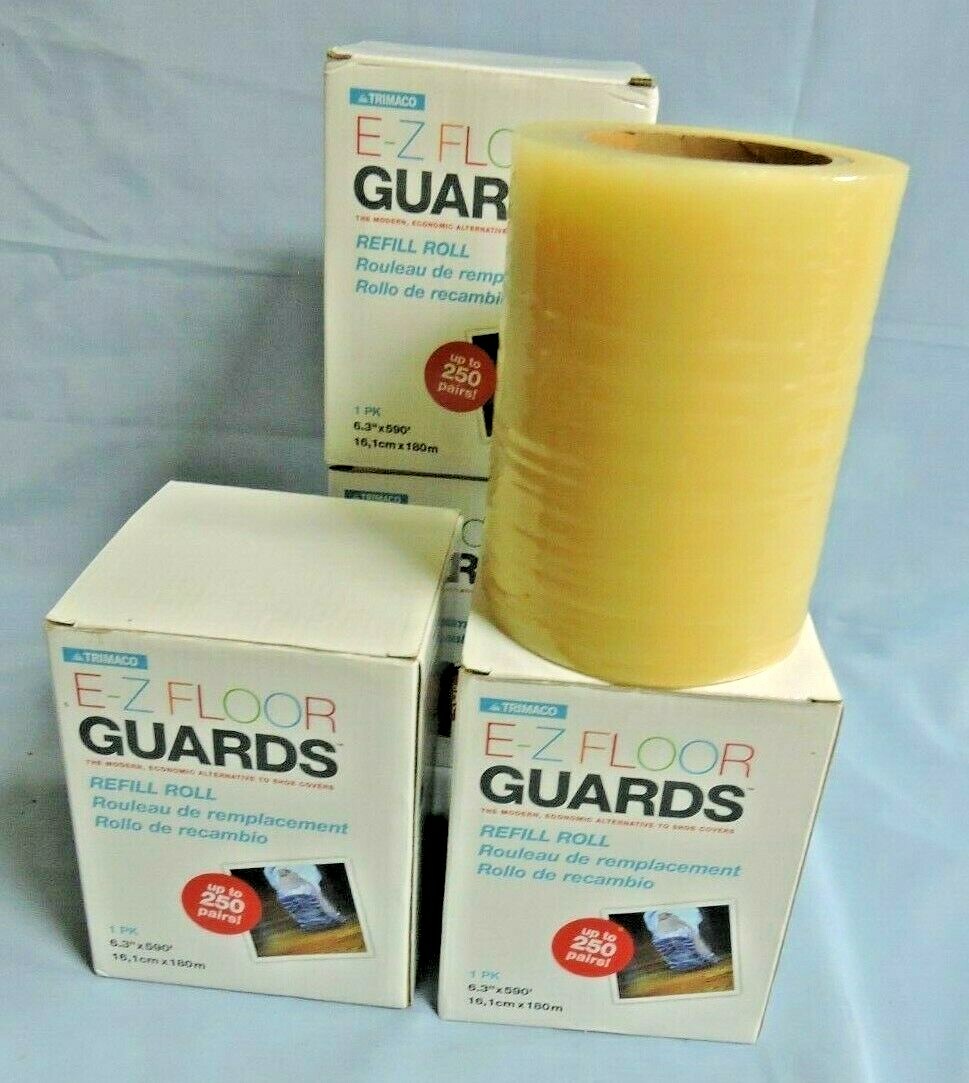 Lot 4 Trimaco E-Z Floor Guards #54716 Refill Film Rolls Shoe Covers 1000 Pairs