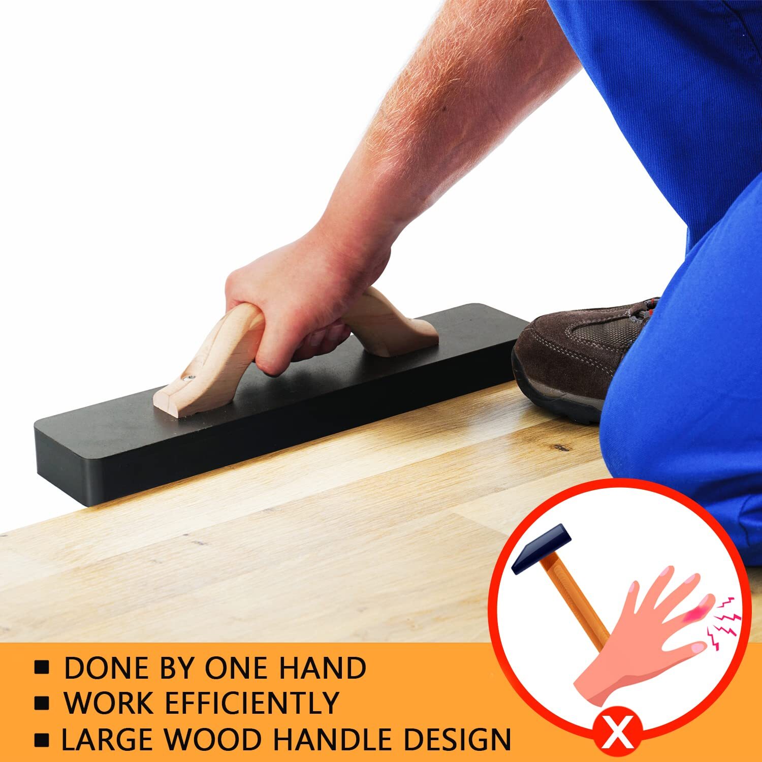 Heavy Big Tapping Block Flooring Tools 2.7lbs | 151/2in Needn’t Mallet Just Tap