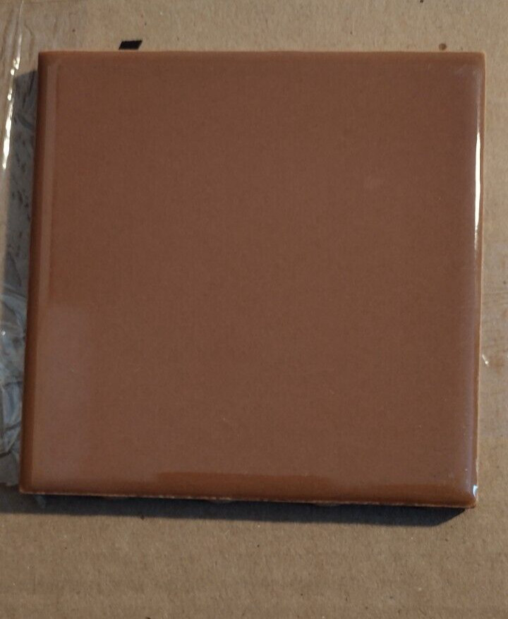 1 USCTCO Romany USA 4-1/4 Wall Tile 1950 Gloss Chocolate Brown Mocha Ceramic Vtg