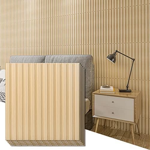 Art3d Slat Wall Panel, 3D Fluted Textured Panel 12-Tile 19.7 x 19.7in. – Oak