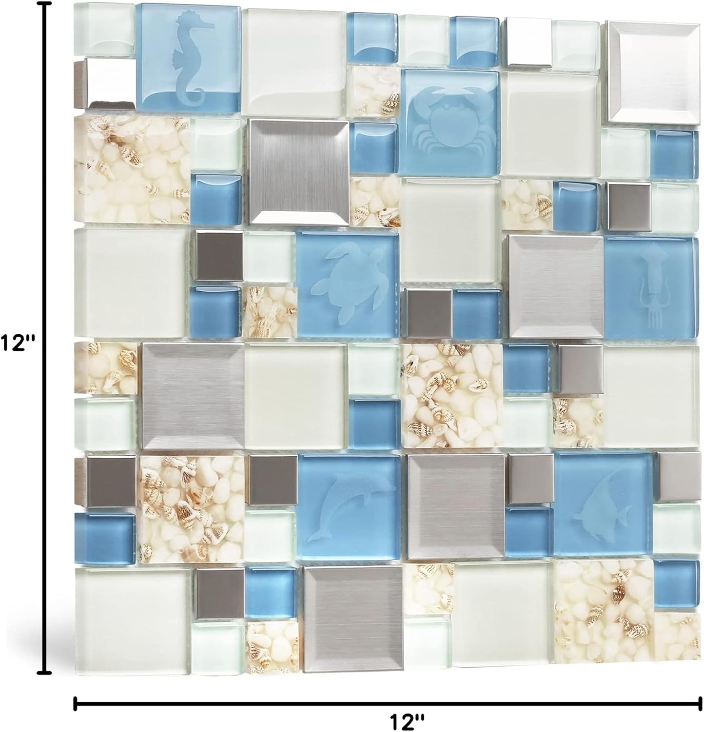 Unique Real Seashell Glass Tiles – 5 Sheets for Kitchen and Bathroom Backsplash