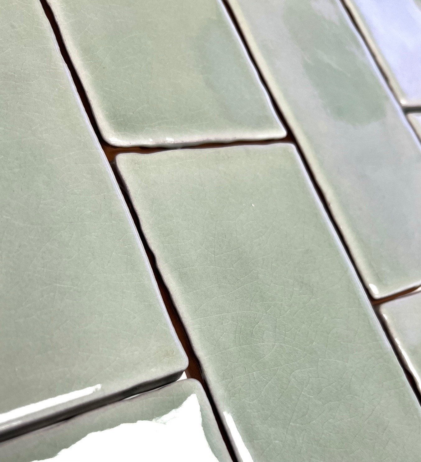 3×6 Sage Greeen Crackled Glaze Ceramic Tile, Backsplash Décor Kitchen(By Piece)