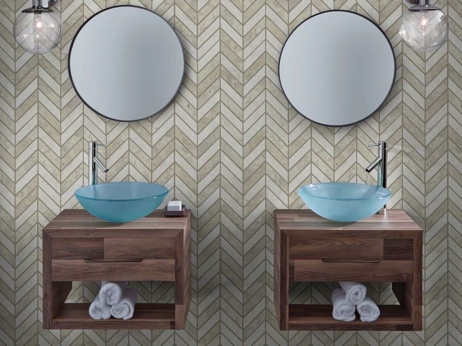 Shaw CS29X Boca Chevron – 13-7/16″ x 10-13/16″ Parallelogram – Whitewater
