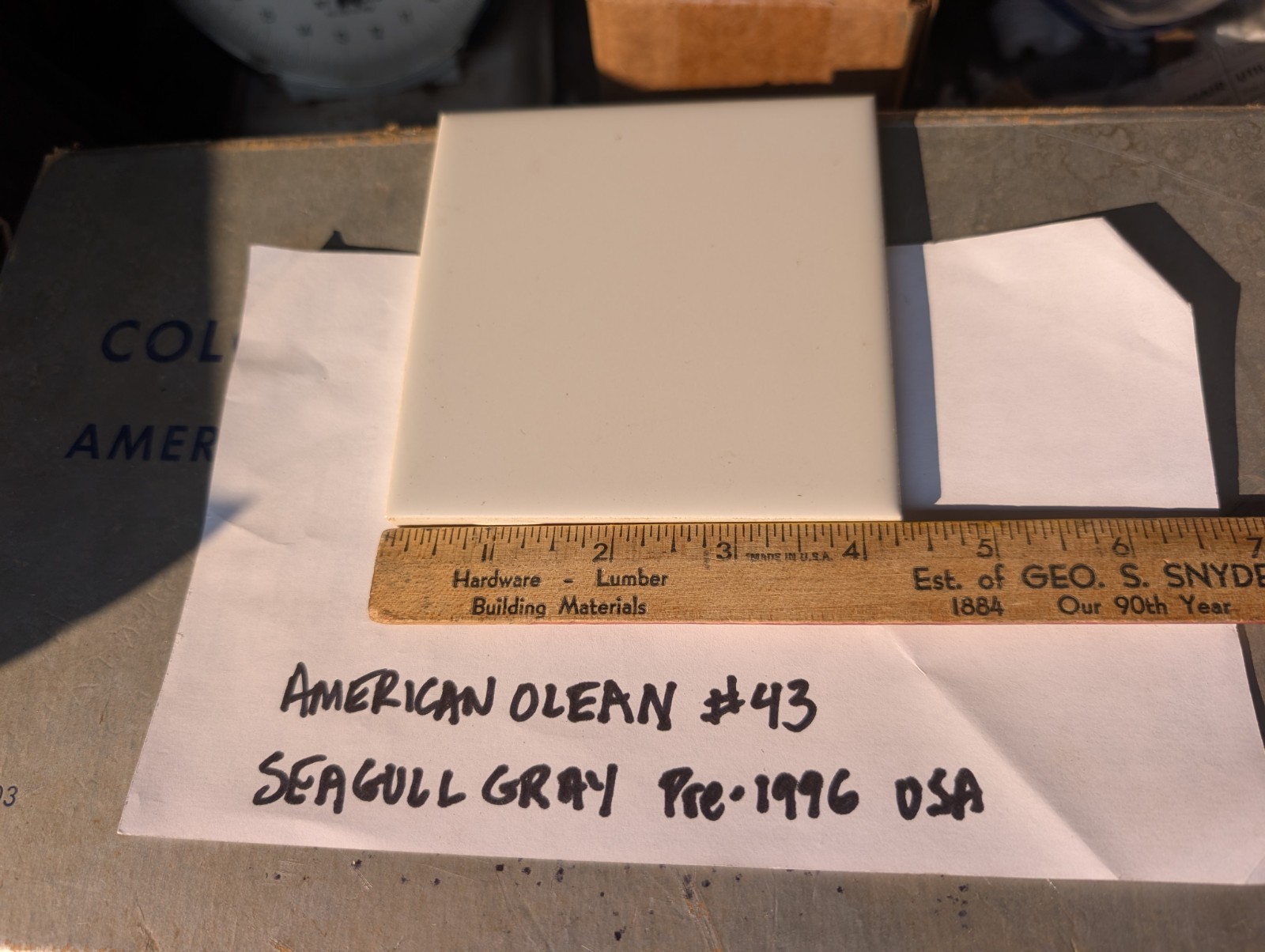 2 pcs American Olean Gloss Seagull Gray #43 Ceramic Tile 4-1/4″ USA Original