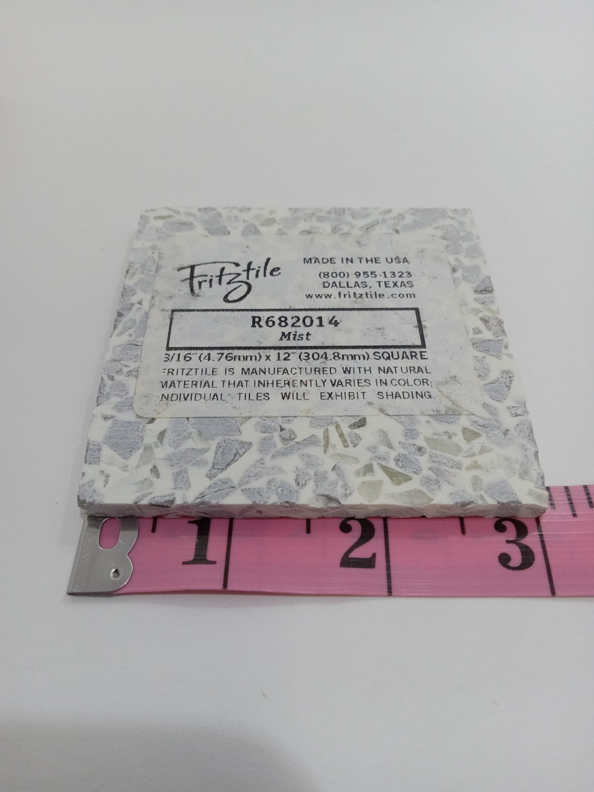 Fritztile Terrazzo Mini Floor Tile Single Sample R682014 Mist (Silver & Gray)
