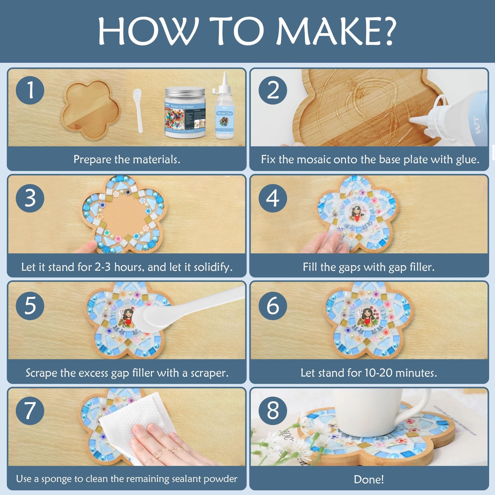 WAN2TLK White Mosaic Crystal Grout 400g, Mosaics Tile Tools, No Need to add W…