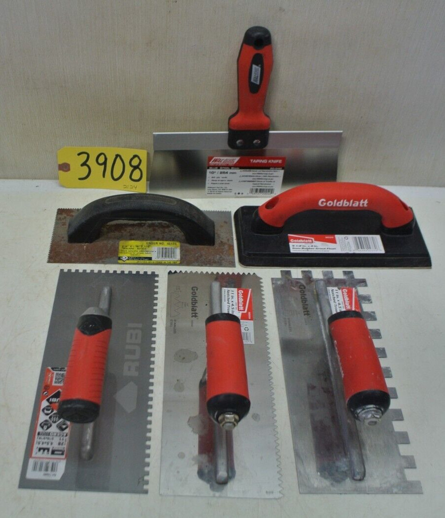 6pcs Goldblatt Trowels,Grout Floats,Taping Knife for Masonry Finishing,TileTool