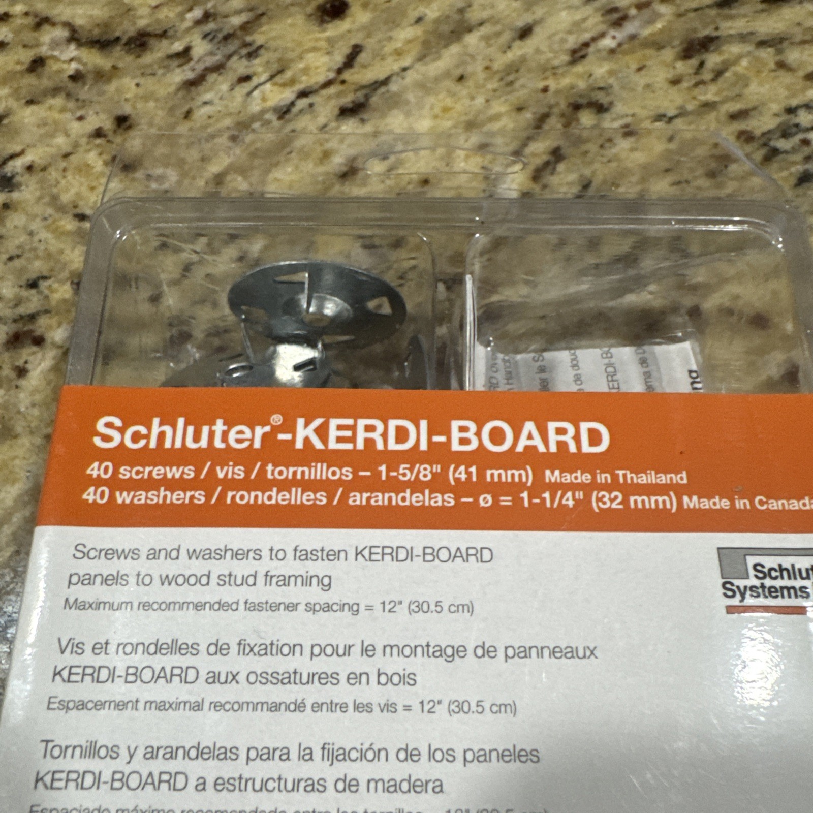 40 count Schluter Kerdi Board Hardware Set 1-5/8 in. Screw and 1-1/4 in. Washer