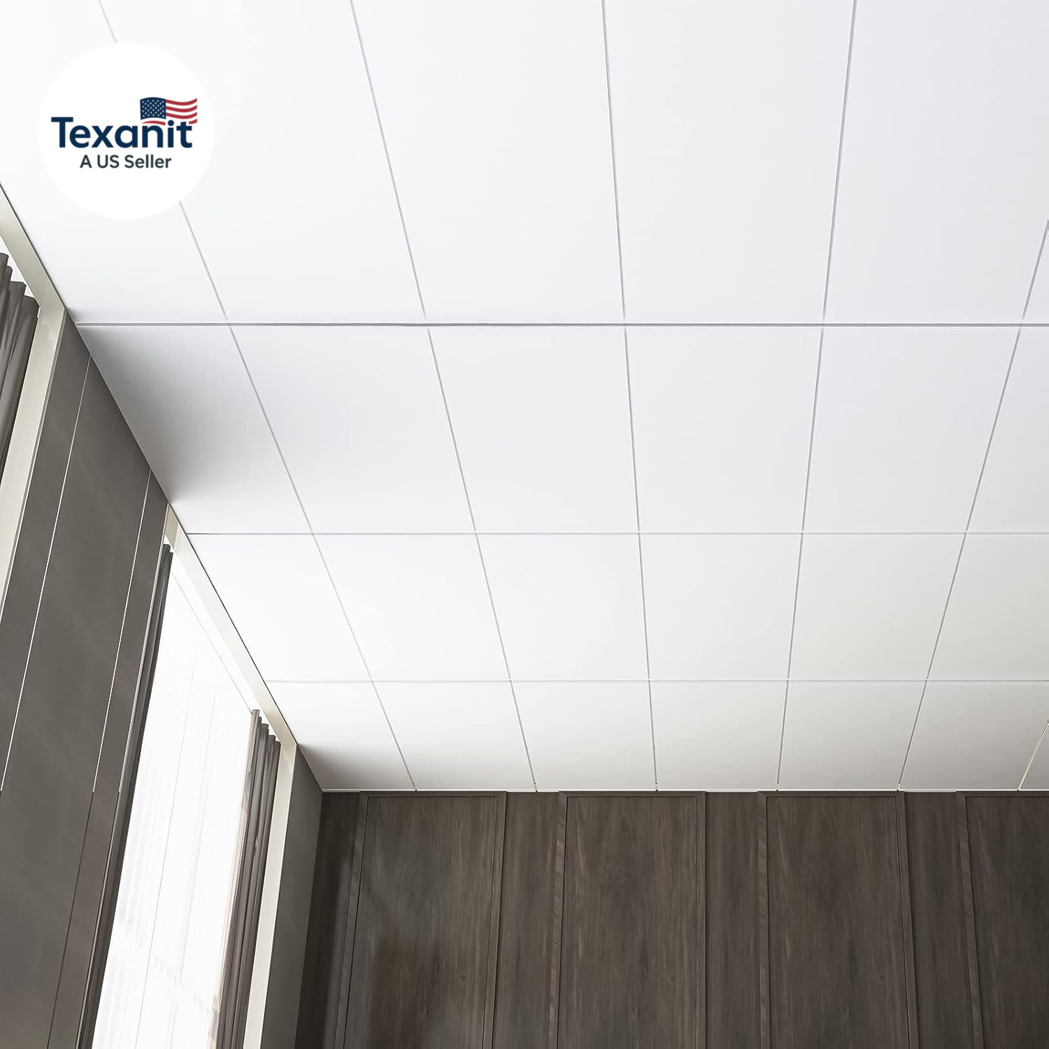 10-Pack Smooth Drop Ceiling Tile 2Ft X 4Ft – Fire-Rated, Waterproof, Reusable –