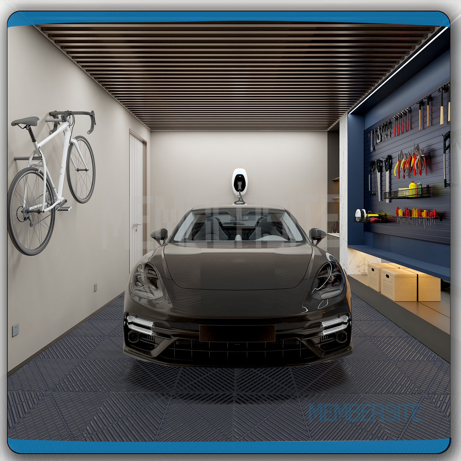 25 Packs Interlocking Garage Floor Tiles 15.75” x 15.75” Vented Water Drainage