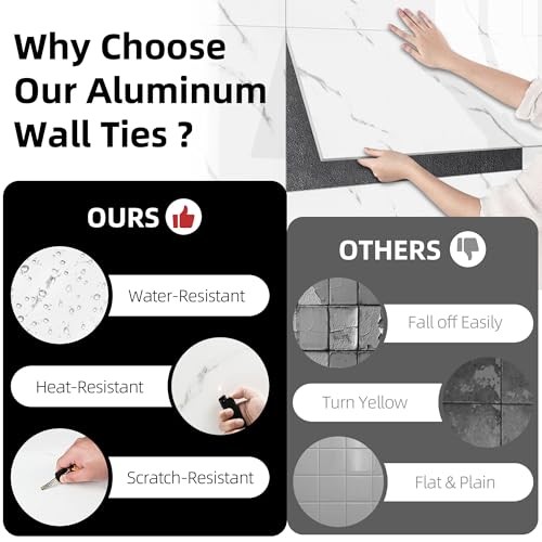 23.6″x11.8″ Waterproof Marble Peel and Stick Wall Panels Marble 10 Pack White