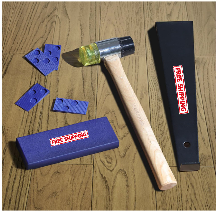 Laminate Flooring Kit w/ Mallet, Pull Bar, Block & 30 Spacers, Multicolor