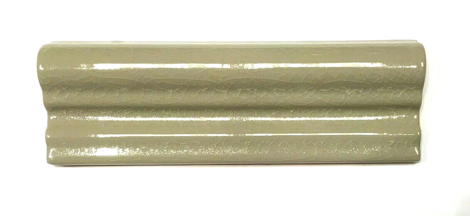 2×6 Silver Crackled Gray Crackled Ceramic Trim Molding Tile Floor Accent Bath