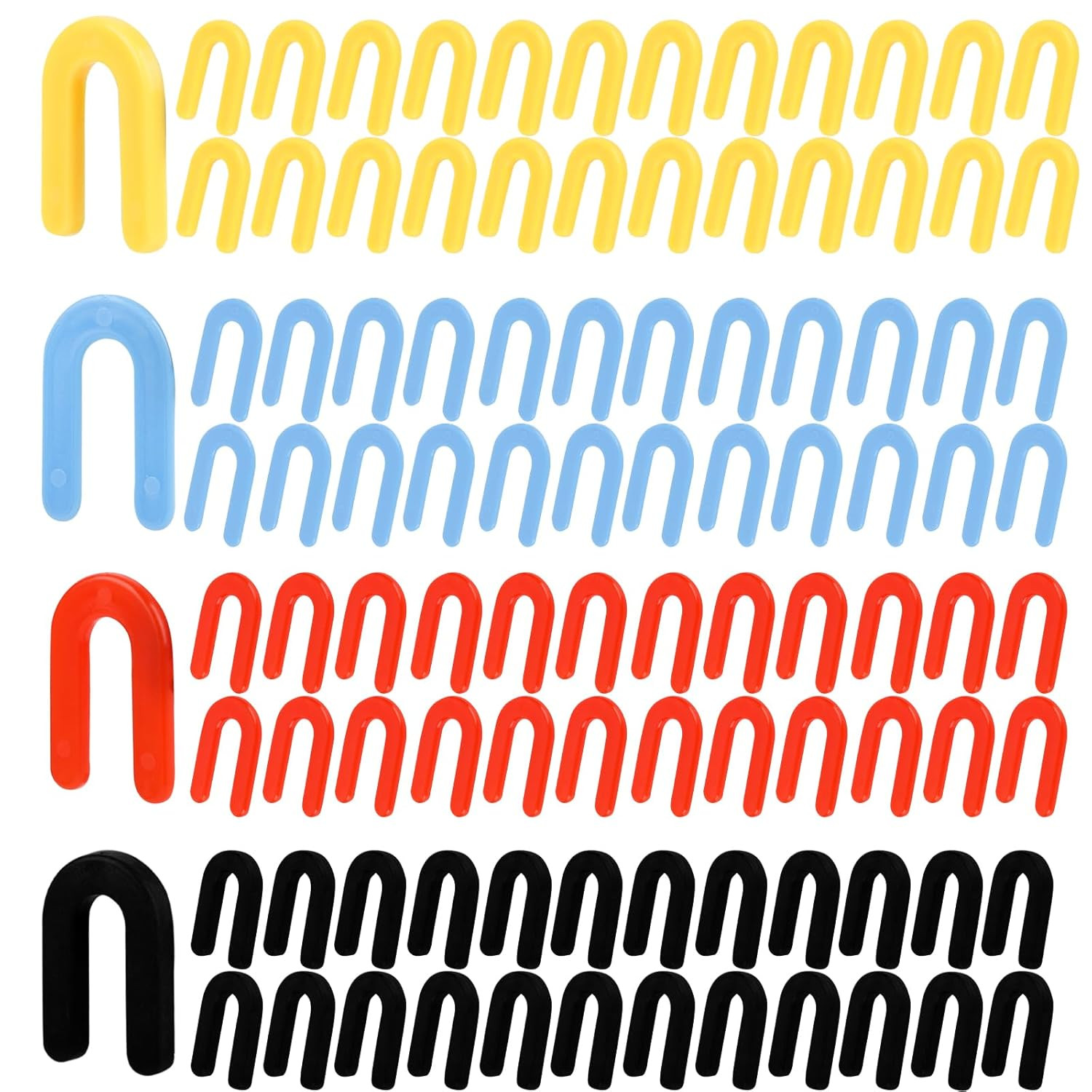 1200PCS Plastic Horseshoe Shims for Leveling – Various Sizes and Colors