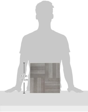 Nexus Self Adhesive 12-Inch Vinyl Floor Tiles, 20 Tiles – 12″ x 12″, Ash Grey Wo
