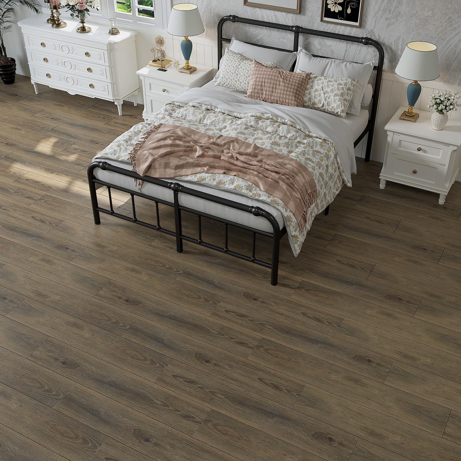 36”x6” 20 Pcs Natural Brown Wood Peel and Stick Flooring Planks Waterproof …