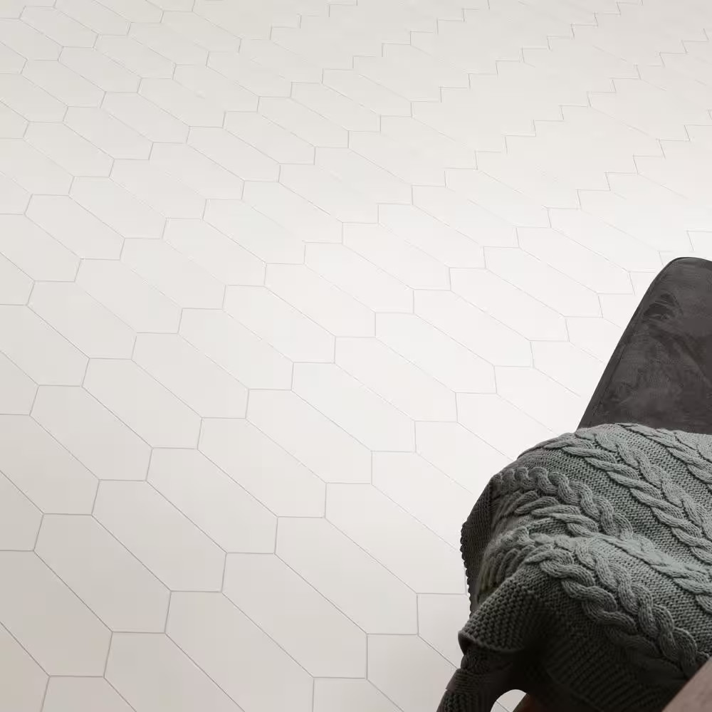 Kite White 3-7/8 In. X 11-3/4 In. Porcelain Floor and Wall Tile (11.2 Sq. Ft./Ca