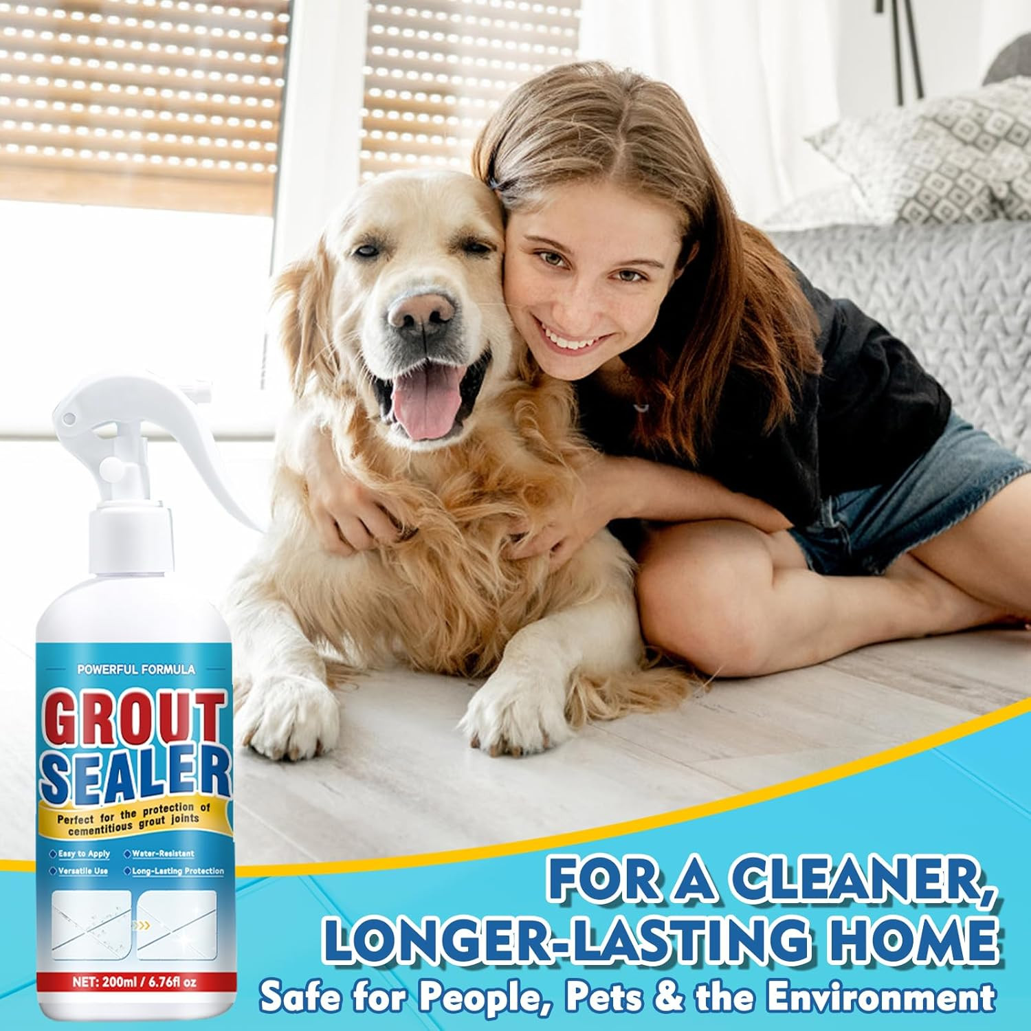 Grout Sealer, Waterproof Grout Sealer for Shower Tile, Clear Grout and Tile Seal