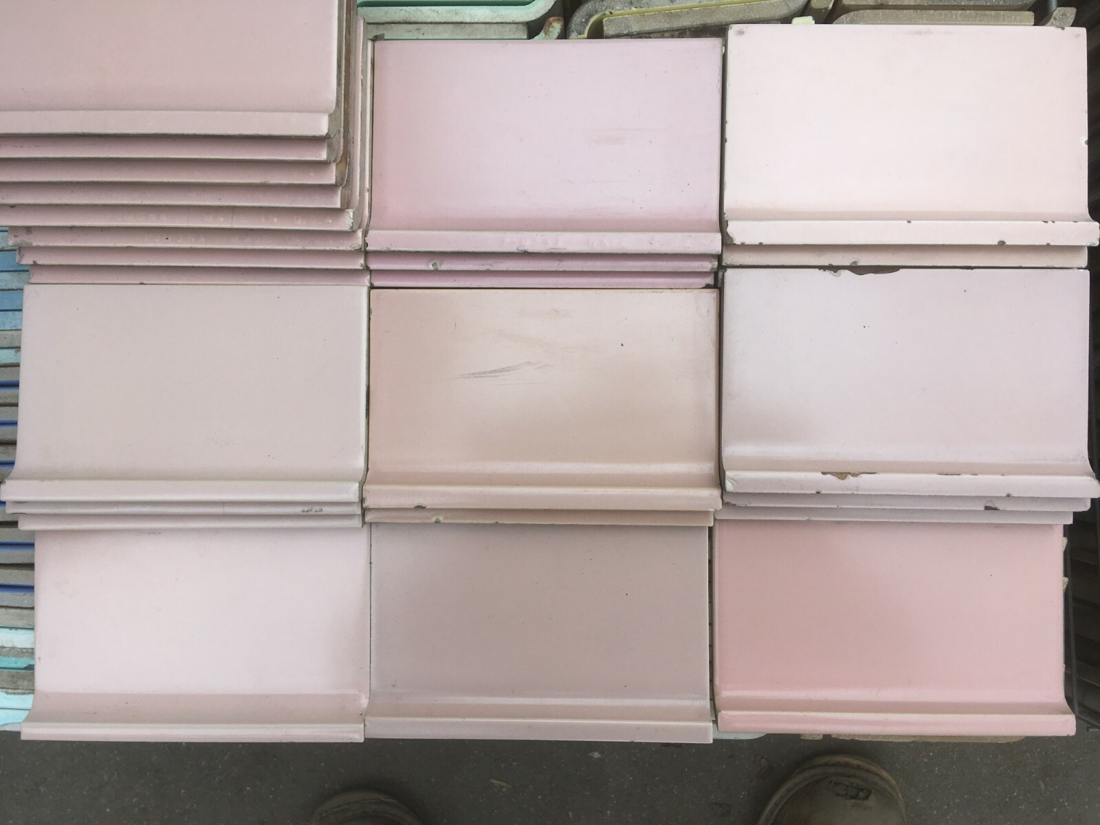 matching Cove Base Tile Blue Green Pink Yellow Tan Black Grey 3 3/4 or 4 1/4 x 6