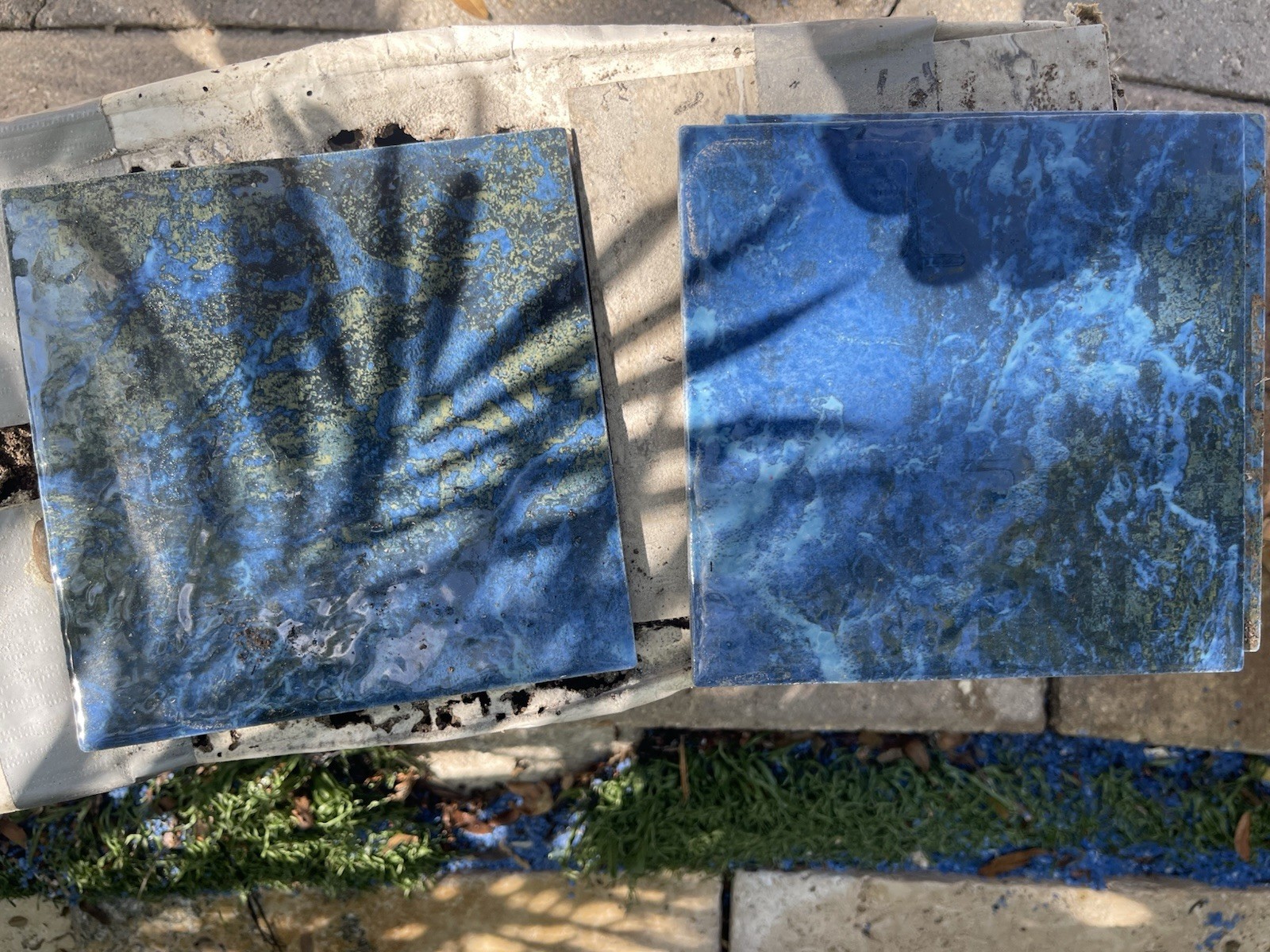 6 inch swimming pool tile 32 piece Mikonos stone coral