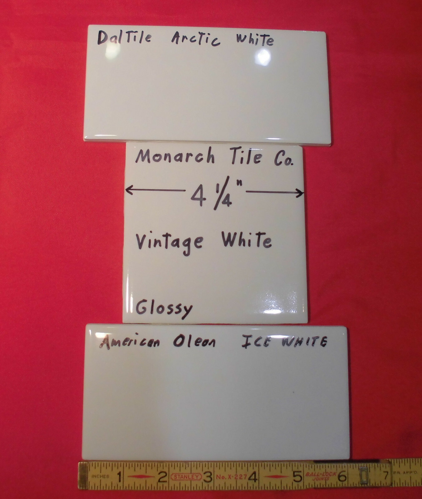 1 pc. Off-White Creamy 4-1/4″ Glossy Ceramic Tile by Monarch Tile Co. USA New