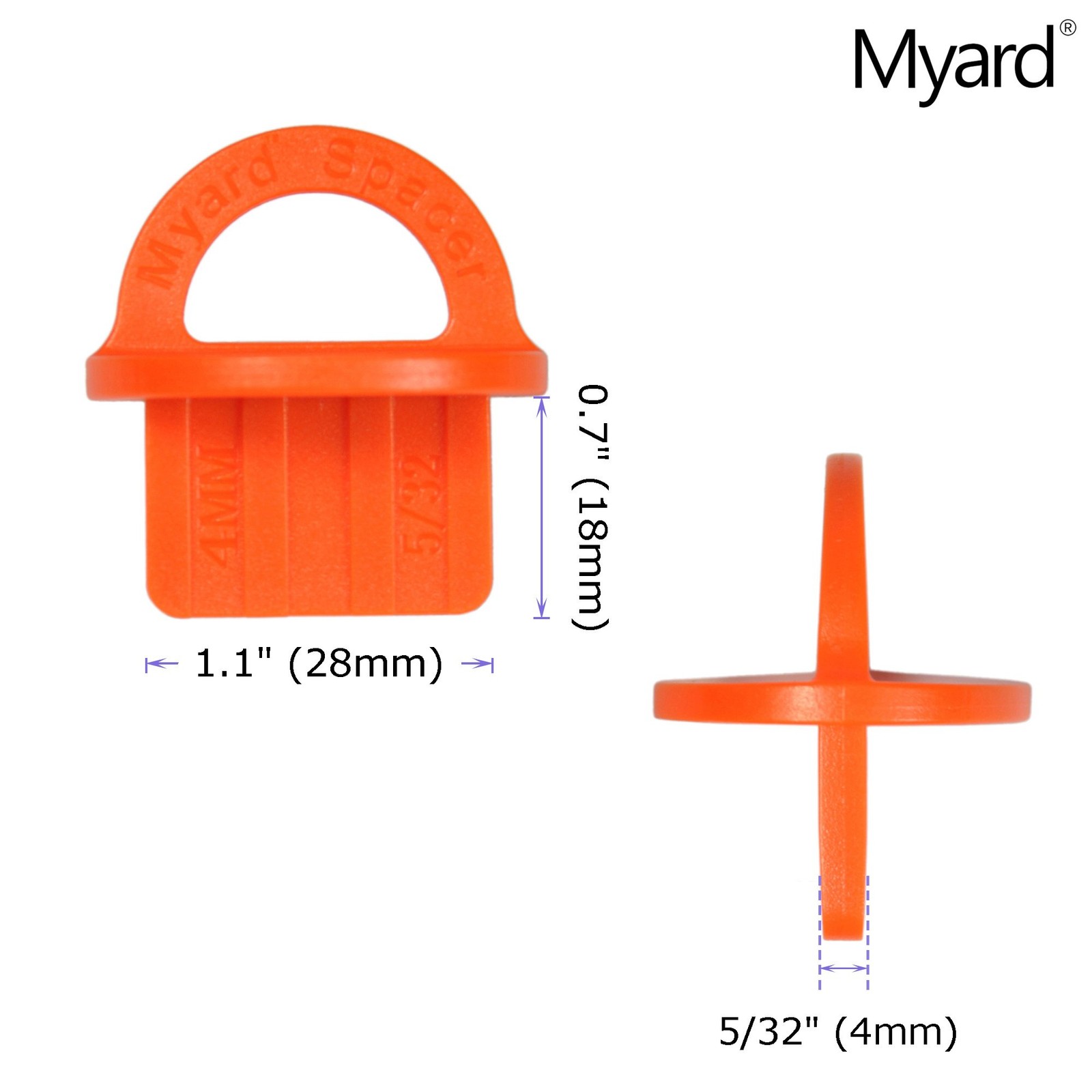 Orange 20 Packs 5/32 Inch Deck Spacer With Bright Color Easily Spotting Easy Pul