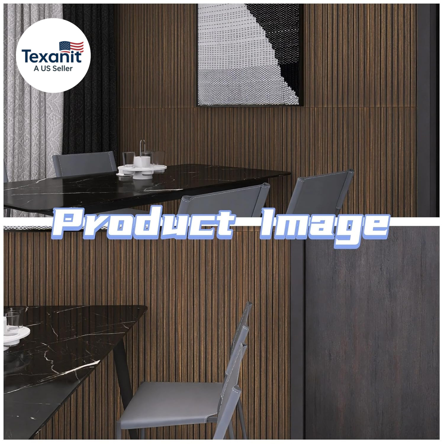 Modern Self-Adhesive Wood Slat Wall Panels, Peel and Stick Wooden Design, Decora