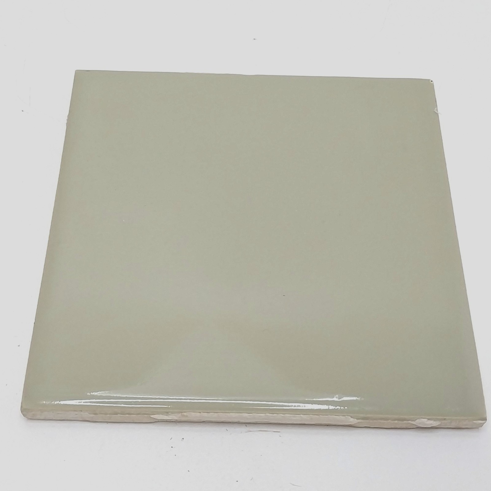Vintage Wenczel Ceramic Wall Tile 4.25″ Square Seafoam Sage Light Green Glossy