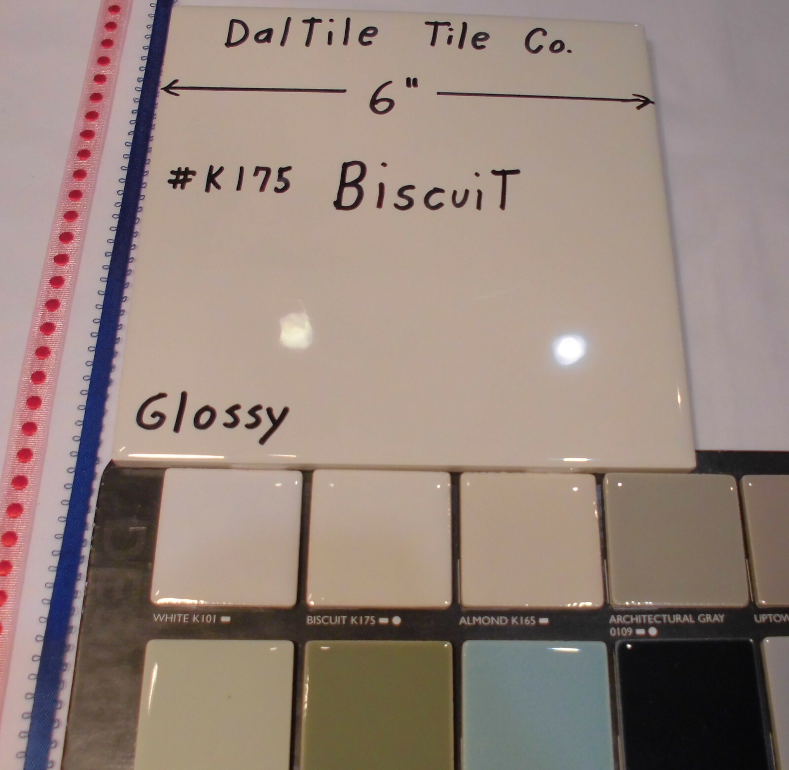 1 pc. Kohler Biscuit # K-175: 6″ X 6″ Gloss Ceramic Tile by Daltile Co. Mint