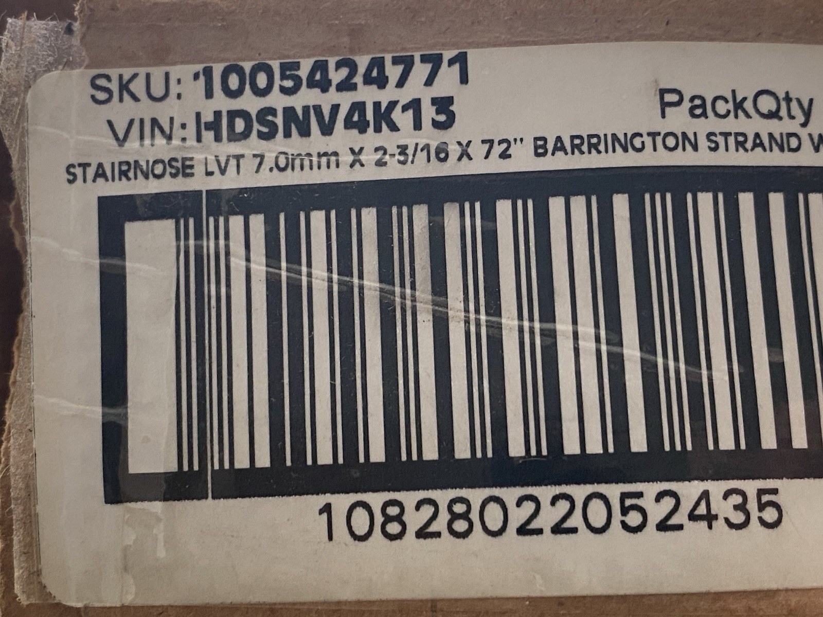 (5 PACK) Stairnose 72 Inch Barrington HDSNV4K13 7.0mm x 2-3/16 x 72” Overlap