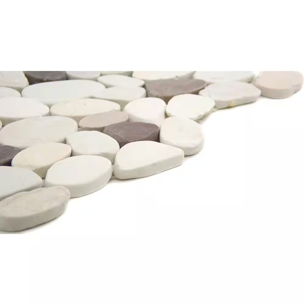 Flat Venetian Gelato 12 In. X 12 In. X 9.65 Mm Pebble Blend Mesh-Mounted Mosaic