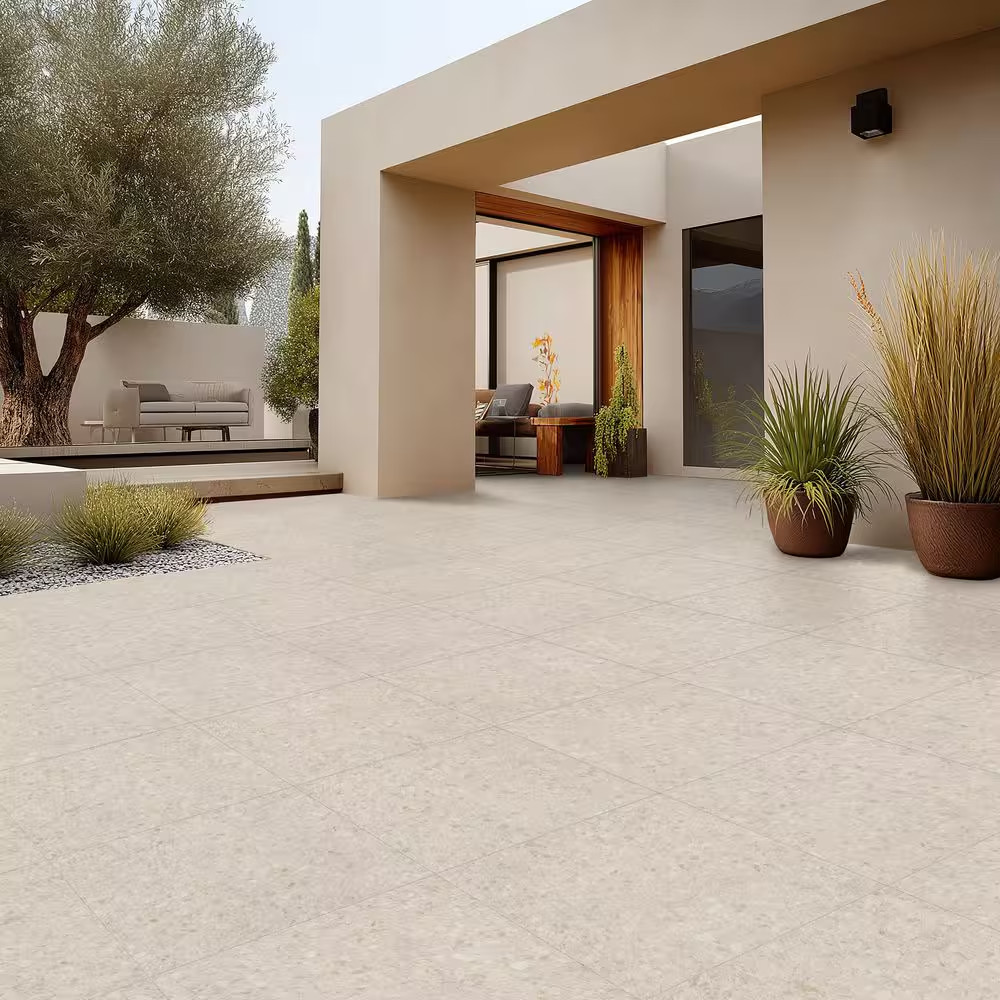 Terrazo Glacier 2 Cm. X 24 In. X 24 In. Matte Porcelain Paver Tile (8 Sq. Ft./Ca