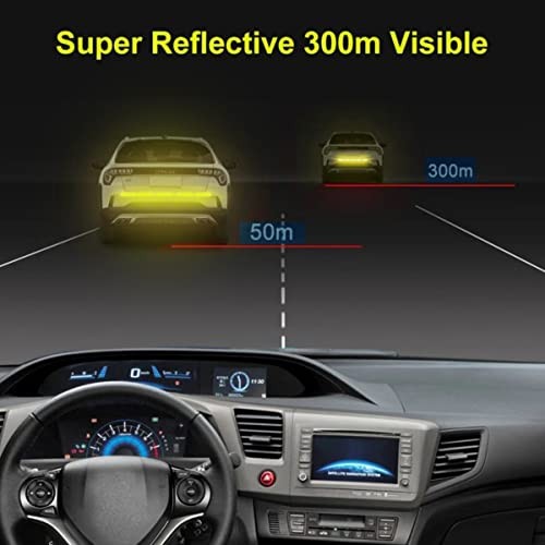 Car Trunk Reflective Sticker, Strong Reflective Anti-Scratch Waterproof Yellow