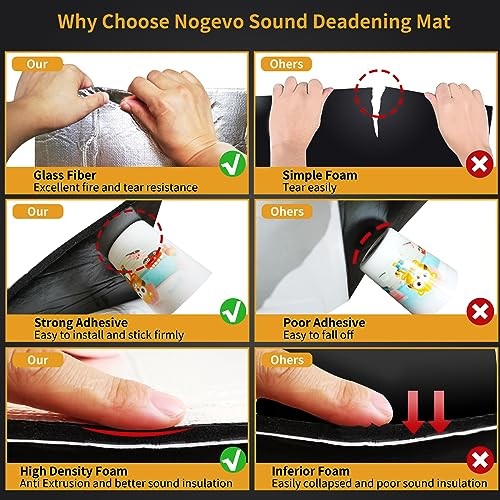 24sqft Car Sound Deadening Mat, 236mil (6mm) Closed Cell 236mil/24sqft (17 pcs)