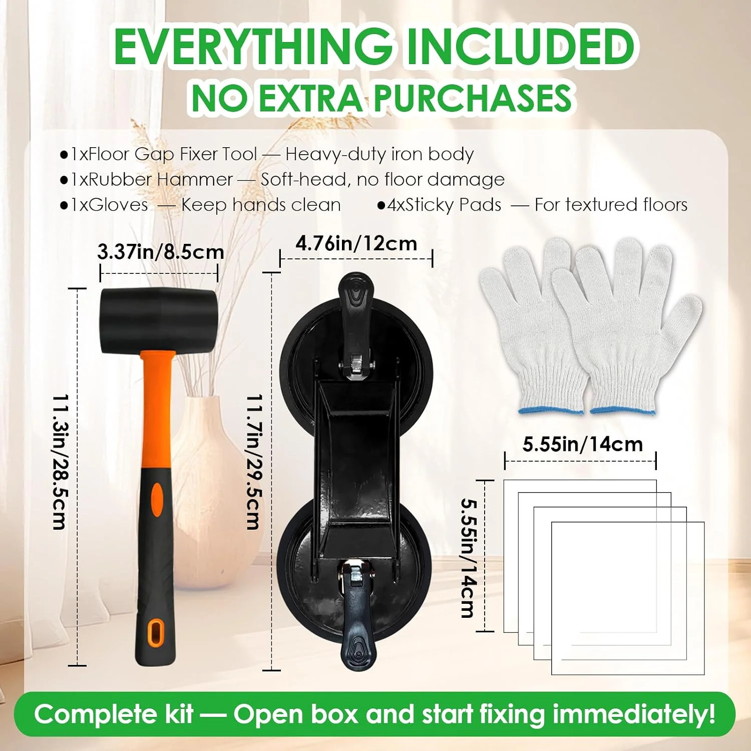 Floor Gap Fixer Tool to Fix a Floor, Vinyl Floor Repair Kit with Strong Suction