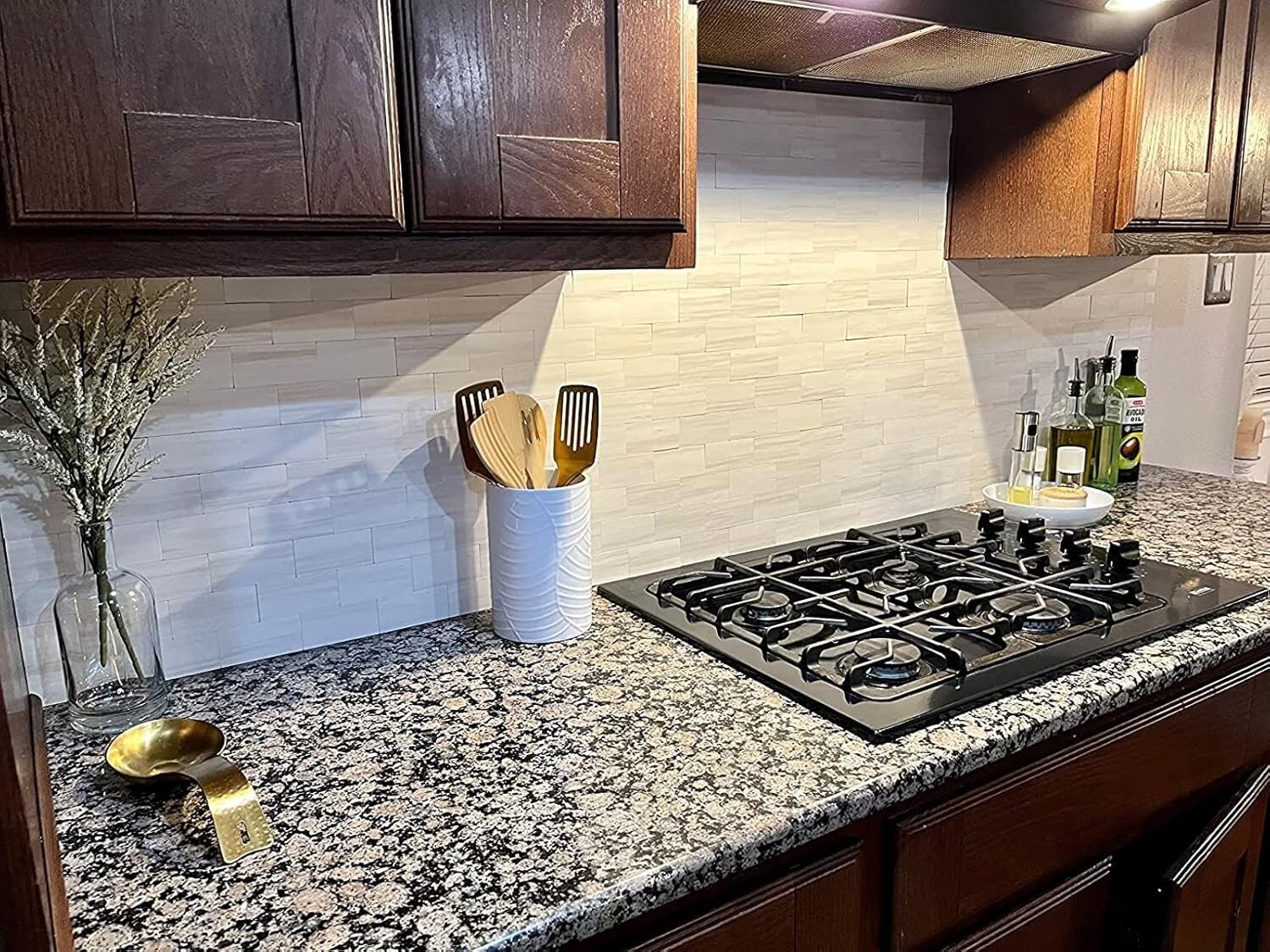STICKGOO 10-Sheet Subway Tile Peel and Stick Backsplash, Star White Marble Look