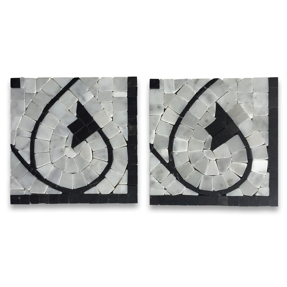 B4689CP Marble Mosaic Border Accent Decorative Tile Agean Bianco 5×5 Polished