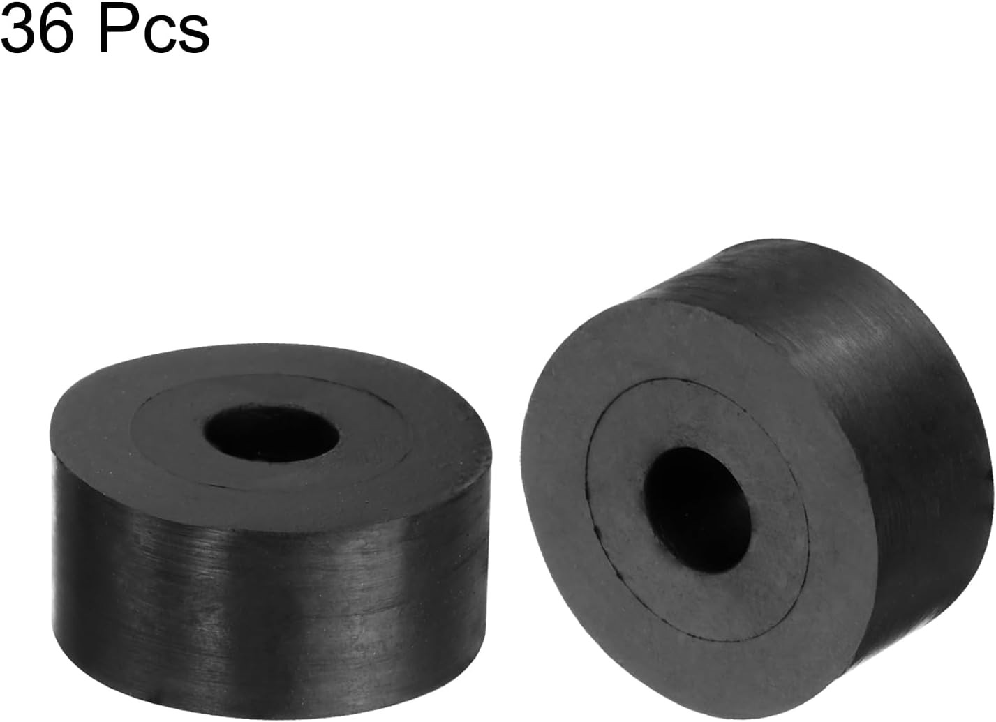 uxcell 36pcs Rubber Spacers 20mm OD, 6mm 20mmx6mmx10mm(OD*ID*Height), Black