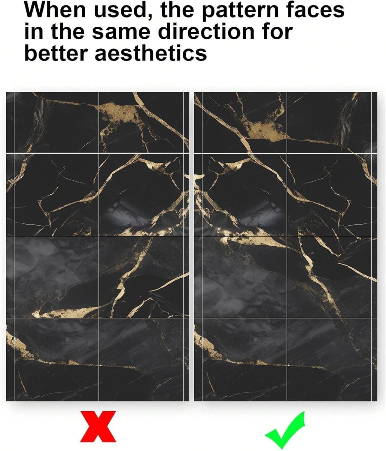 Waterproof Black Gold Wall Panels – 11.8″ x 11.8″