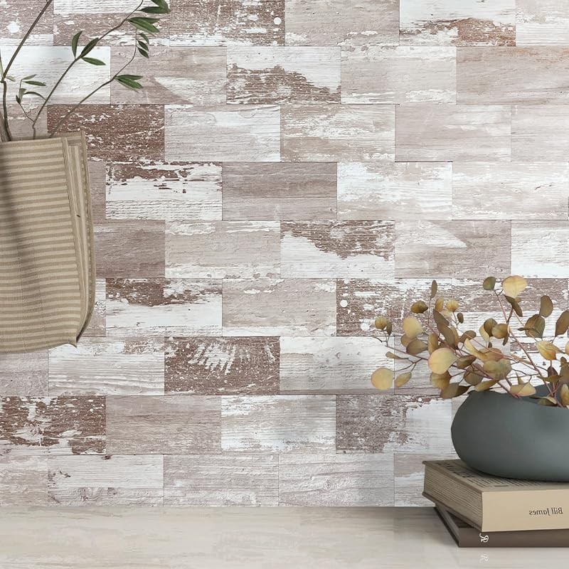 Elegant Brown Birch Peel and Stick Subway Tiles for Effortless Backsplash Design