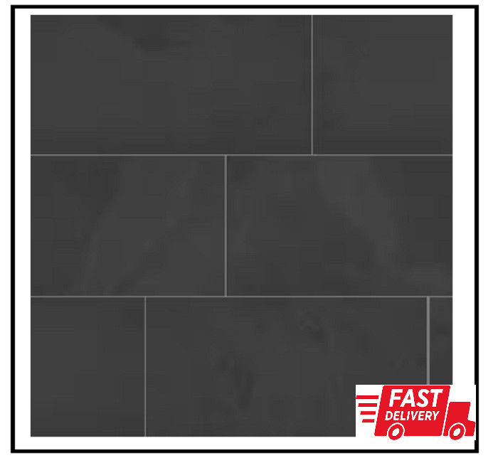 Galactic Slate Black 12 In. X 24 In. Matte Porcelain Floor and Wall Tile (13.62
