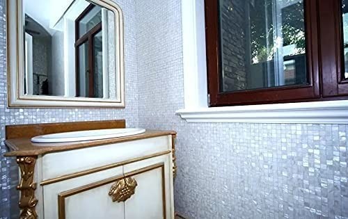 White Square Shell Mosaic Tile Mother of Pearl Kitchen Backsplash Shower Wall