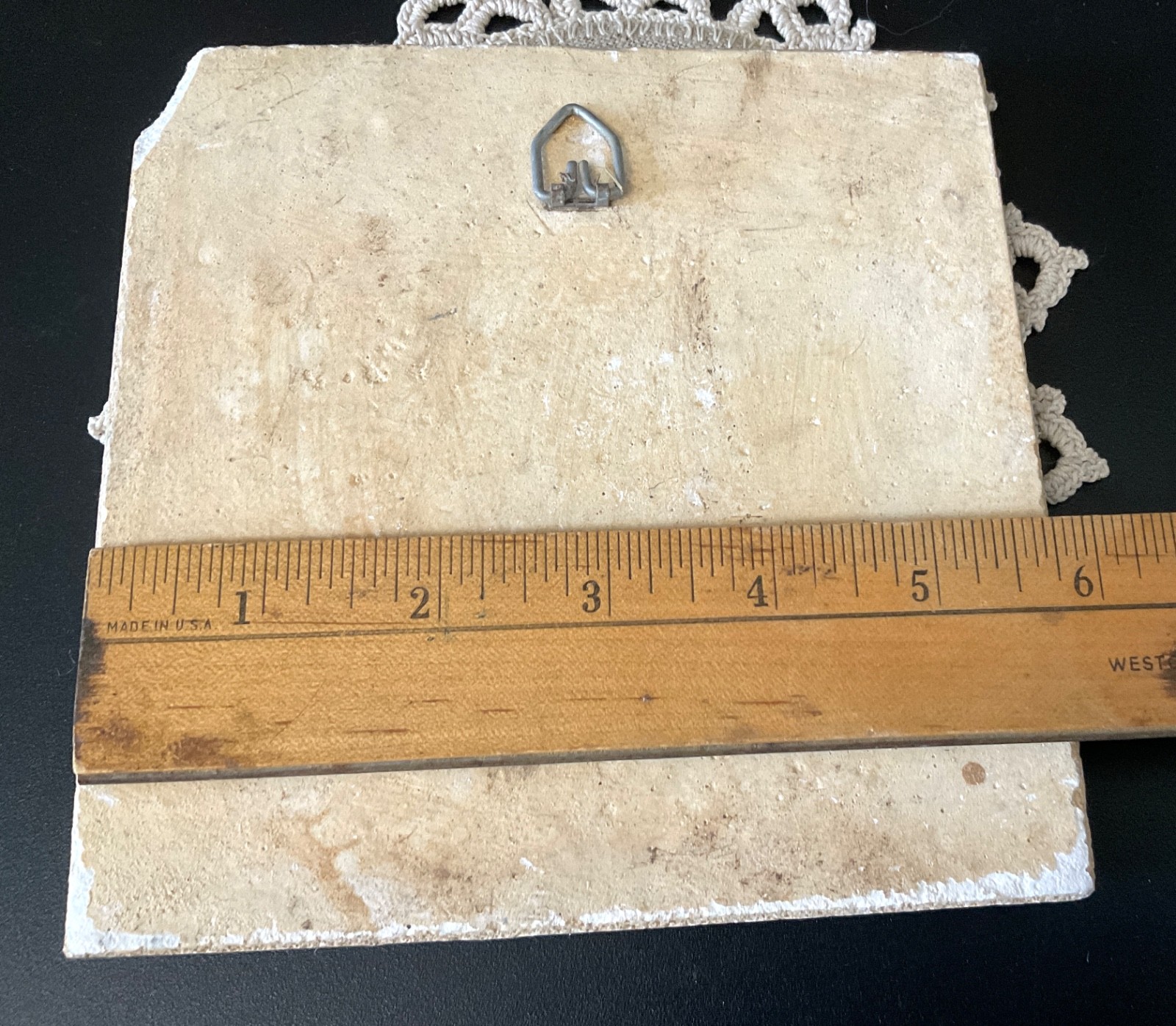 Vintage Tile Architectural Salvage Stone Cast Victorian Style 6” Rosette Tile